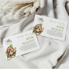 Tarjeta De Recepción Solicitud de libro de Baby Shower Wild One Safari