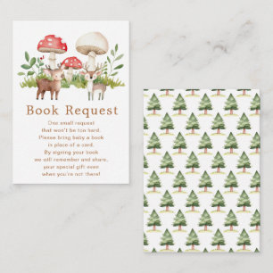 Tarjeta De Recepción Solicitud de libro de Baby Shower Woodland Deer