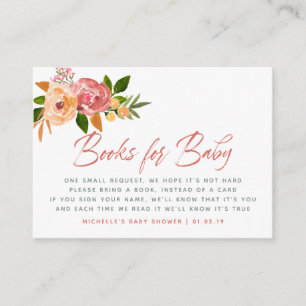 Tarjeta De Recepción Solicitud de libro de bautizo floral acuarela