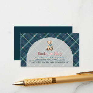 Tarjeta De Recepción Solicitud de libro de bebé de Marina Blue Plaid Te