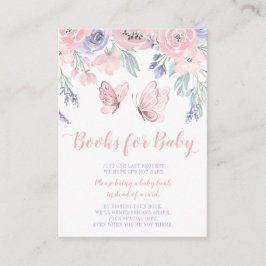 Tarjeta De Recepción Solicitud de libro de bebé de mariposa morada rosa