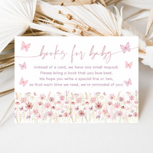 Tarjeta De Recepción Solicitud de libro de bebé de mariposa rosa silves