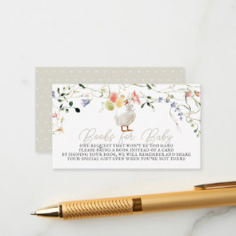 Tarjeta De Recepción Solicitud de libro de bebé floral de flores silves