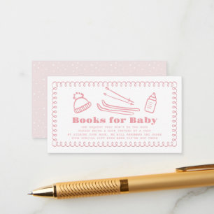 Tarjeta De Recepción Solicitud de libro de bebé para esquí de color ros