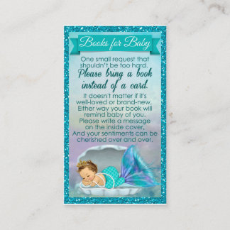 Tarjeta De Recepción Solicitud de libro de bebé sirena inserta Baby Sho