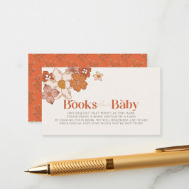 Tarjeta De Recepción Solicitud de libro de Boho Retro Groovy Floral Chi