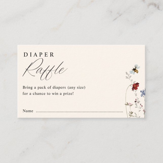 Tarjeta De Recepción Solicitud de libro de Boho Wildflowers Bees Baby S (Anverso)