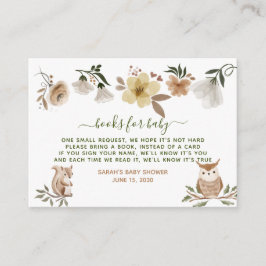 Tarjeta De Recepción Solicitud de libro de Boho Woodland Animals Baby S