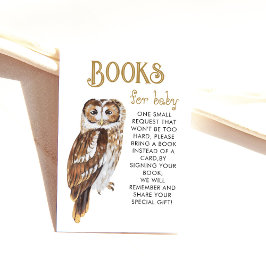 Tarjeta De Recepción Solicitud de libro de búho de cola Baby Shower