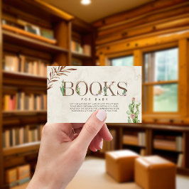 Tarjeta De Recepción Solicitud de libro de Cactus Floral Chica Baby Sho