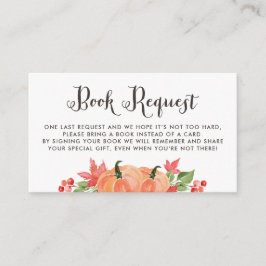 Tarjeta De Recepción Solicitud de libro de calabaza acuarela y hojas de