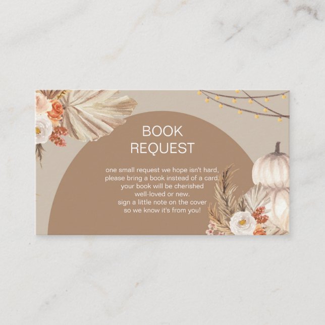 Tarjeta De Recepción Solicitud de libro de calabaza de pampas (Anverso)