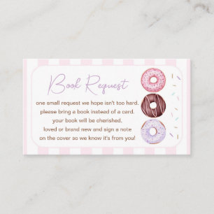Tarjeta De Recepción Solicitud de libro de chica Donut Baby Shower