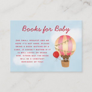 Tarjeta De Recepción Solicitud de libro de Chicas Baby Shower de globos