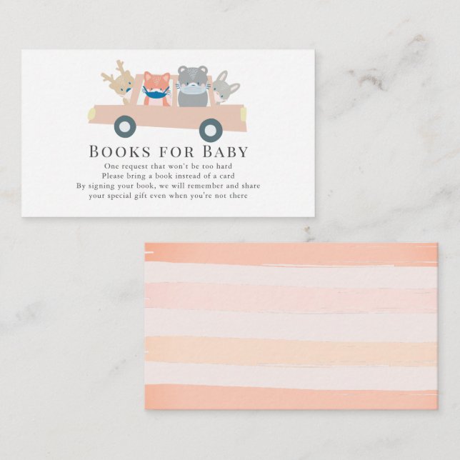 Tarjeta De Recepción Solicitud de libro de coches rosados para animales (Anverso / Reverso)