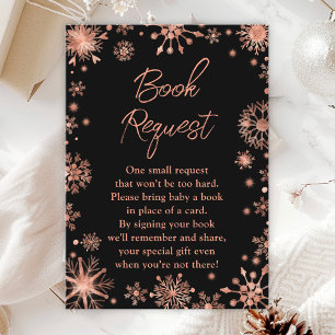 Tarjeta De Recepción Solicitud de libro de copos de nieve de oro rosa d