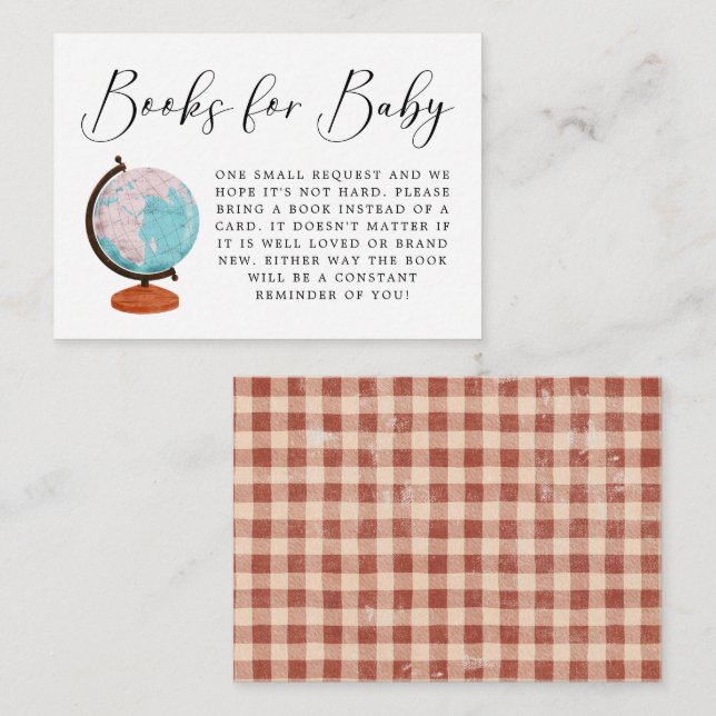 Tarjeta De Recepción Solicitud de libro de cosecha Baby Shower de viaje (Anverso / Reverso)