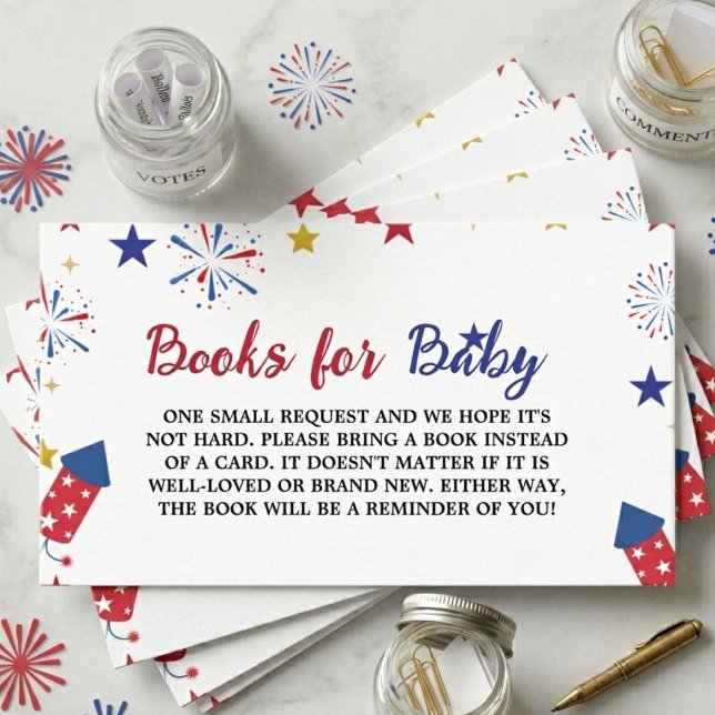 Tarjeta De Recepción Solicitud de libro de ducha de bebé del 4 de julio (Subido por el creador)