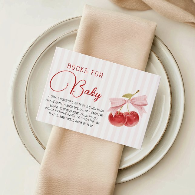 Tarjeta De Recepción Solicitud de libro de fiesta de bebé de cereza vin (Subido por el creador)
