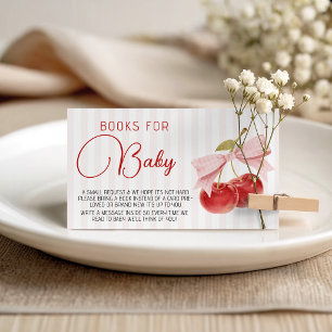 Tarjeta De Recepción Solicitud de libro de fiesta de bebé de cereza vin