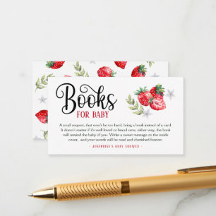 Tarjeta De Recepción Solicitud de libro de fresa de bonito Baby Shower 