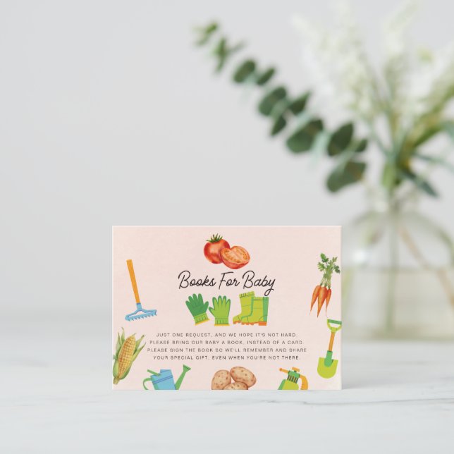 Tarjeta De Recepción Solicitud de libro de jardinería para bebés cultiv (Anverso de pie)