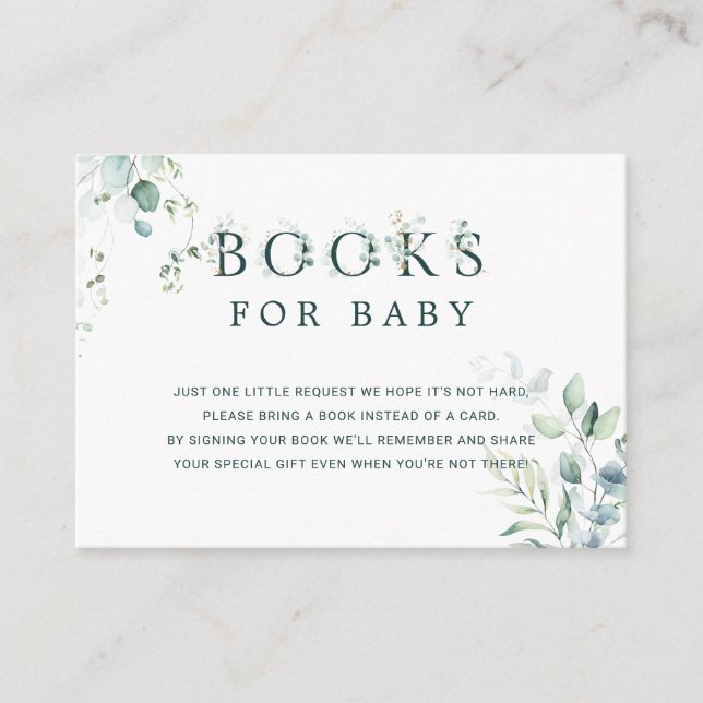 Tarjeta De Recepción Solicitud de libro de letras botánicas Eucalyptus (Anverso)