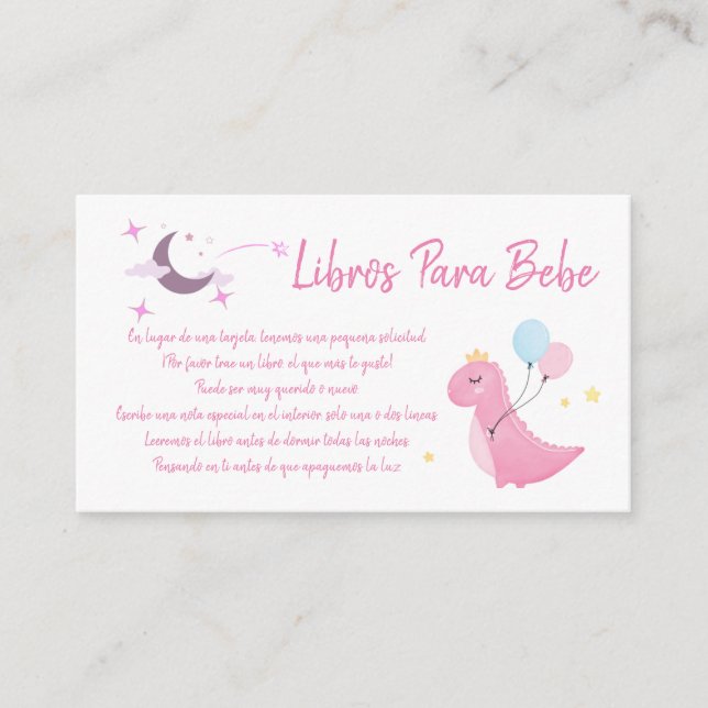 Tarjeta De Recepción Solicitud de libro de Libros para Bebe (Anverso)