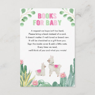 Tarjeta De Recepción Solicitud de libro de Llama y cactus chica ducha b