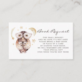 Tarjeta De Recepción Solicitud de libro de mami y búho acuarela