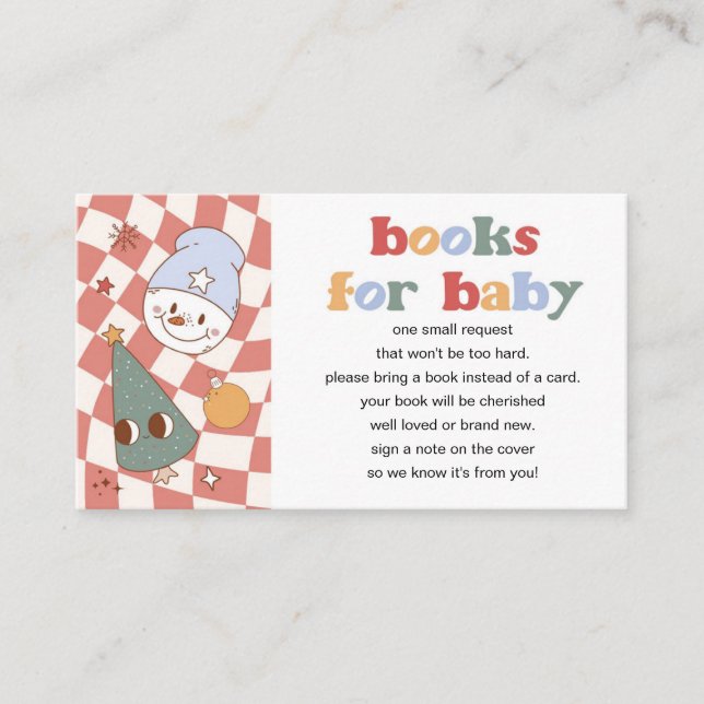 Tarjeta De Recepción Solicitud de libro de Navidades de Retro Groovy (Anverso)