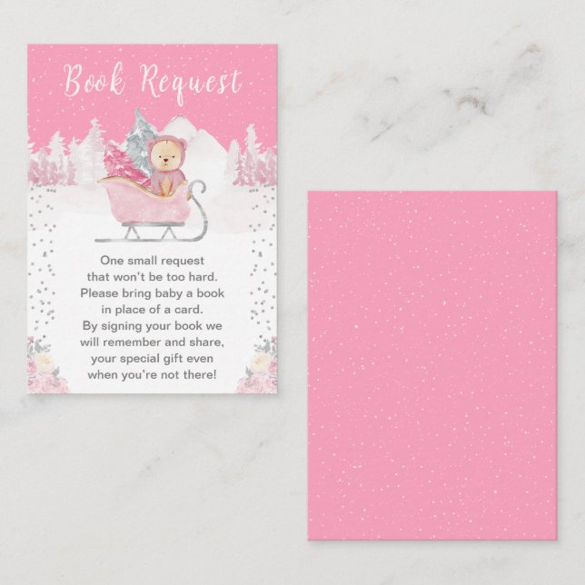 Tarjeta De Recepción Solicitud de libro de oro rosa de invierno (Anverso / Reverso)