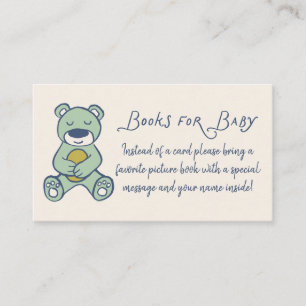 Tarjeta De Recepción Solicitud de libro de osito de peluche Navy y Mint