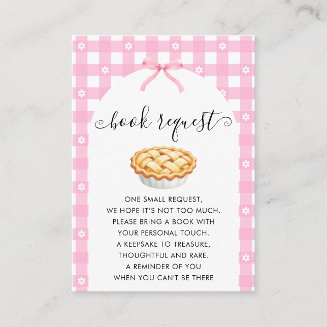 Tarjeta De Recepción Solicitud de libro de pastel coquette rosa (Anverso)