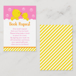 Tarjeta De Recepción Solicitud de libro de patito de goma amarillo y ro