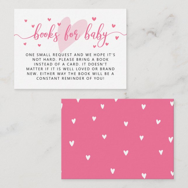 Tarjeta De Recepción Solicitud de libro de San Valentín de Baby Shower (Anverso / Reverso)