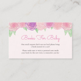 Tarjeta De Recepción Solicitud de libro de Shabby Floral Rosa Baby Show