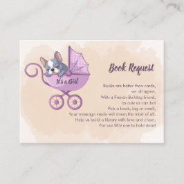 Tarjeta De Recepción Solicitud de libro de Stroller Rosa de Bulldog fra