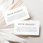 Tarjeta De Recepción Solicitud de libro de tipografía Minimalista negra<br><div class="desc">Pide a los clientes que traigan un libro en lugar de una tarjeta con esta tarjeta de personalizable. Presenta una tipografía minimalista. Personalice agregando sus detalles. Esta minimalista tarjeta de reserva es perfecta para cualquier tipo de ducha o temporada.</div>