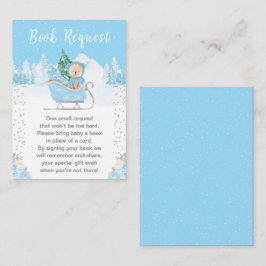 Tarjeta De Recepción Solicitud de libro de Winter Bear Blue Sleigh