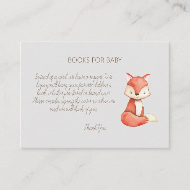 Tarjeta De Recepción Solicitud de libro de Woodland Animals Baby Shower (Anverso)
