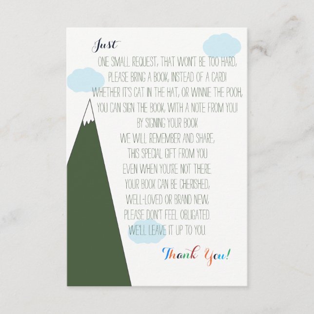 Tarjeta De Recepción Solicitud de libro | Dejar que la aventura empiece (Anverso)