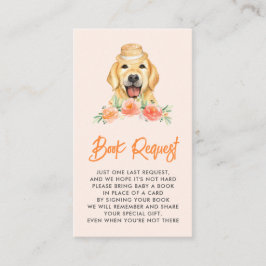 Tarjeta De Recepción Solicitud de Libro Floral de Golden Retriever Peac