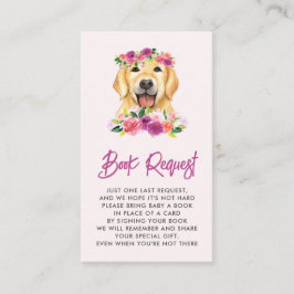 Tarjeta De Recepción Solicitud de Libro Floral Púrpura de Golden Retrie