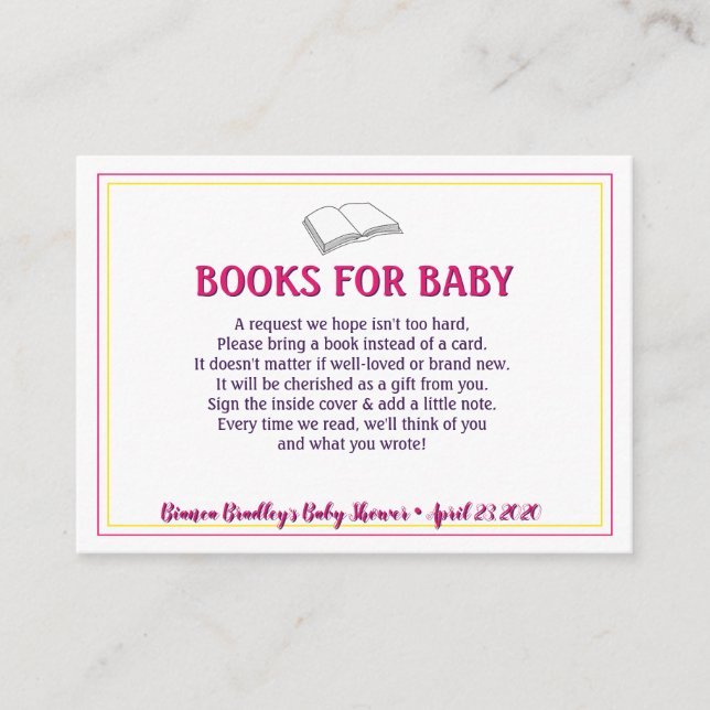 Tarjeta De Recepción Solicitud de libro Flores silvestres acuarela Baby (Anverso)