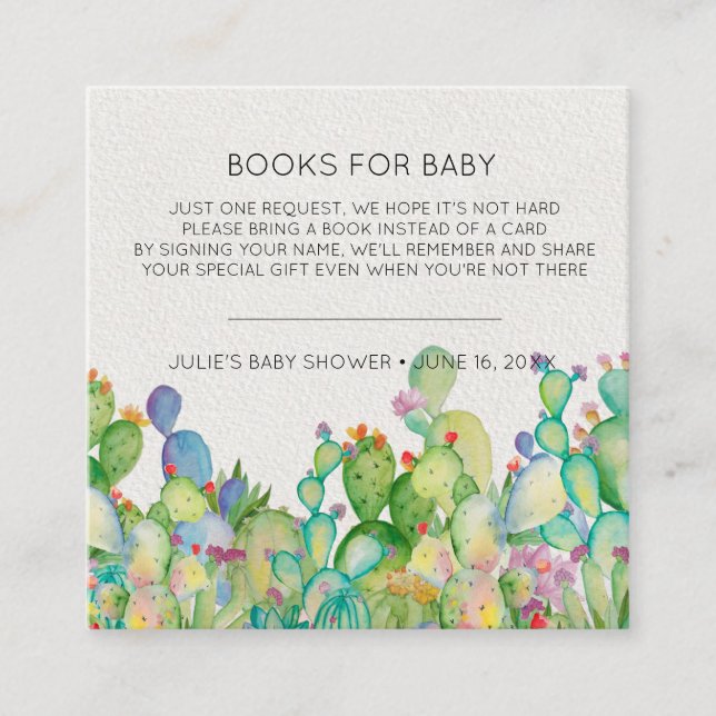 Tarjeta De Recepción Solicitud de libro | Inserción de Baby Shower de c (Anverso)