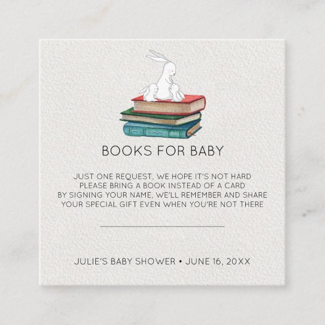 Tarjeta De Recepción Solicitud de libro | Insertar Baby Shower de peque (Anverso)