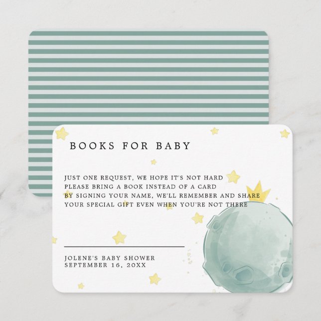 Tarjeta De Recepción Solicitud de libro | Le Petit Prince Baby Shower (Anverso / Reverso)