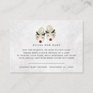Tarjeta De Recepción Solicitud de libro   Navidades Reindeer Baby Showe
