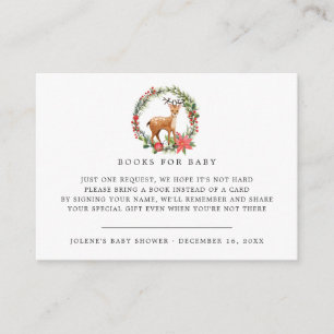 Tarjeta De Recepción Solicitud de libro Navidades Reindeer Baby Showe